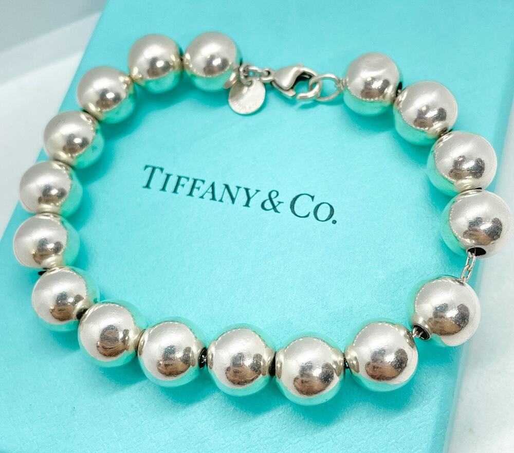 Tiffany & Co. Sterling Silver Hardwear 10mm Ball Bead Link Bracelet 7.25"